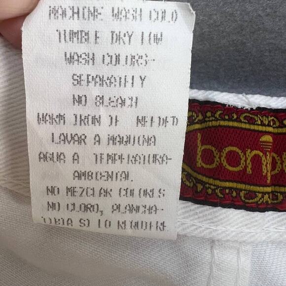 Vintage 90's Bonjour Button Fly Women's Jean Shorts Size 11/12 White - Picture 13 of 14